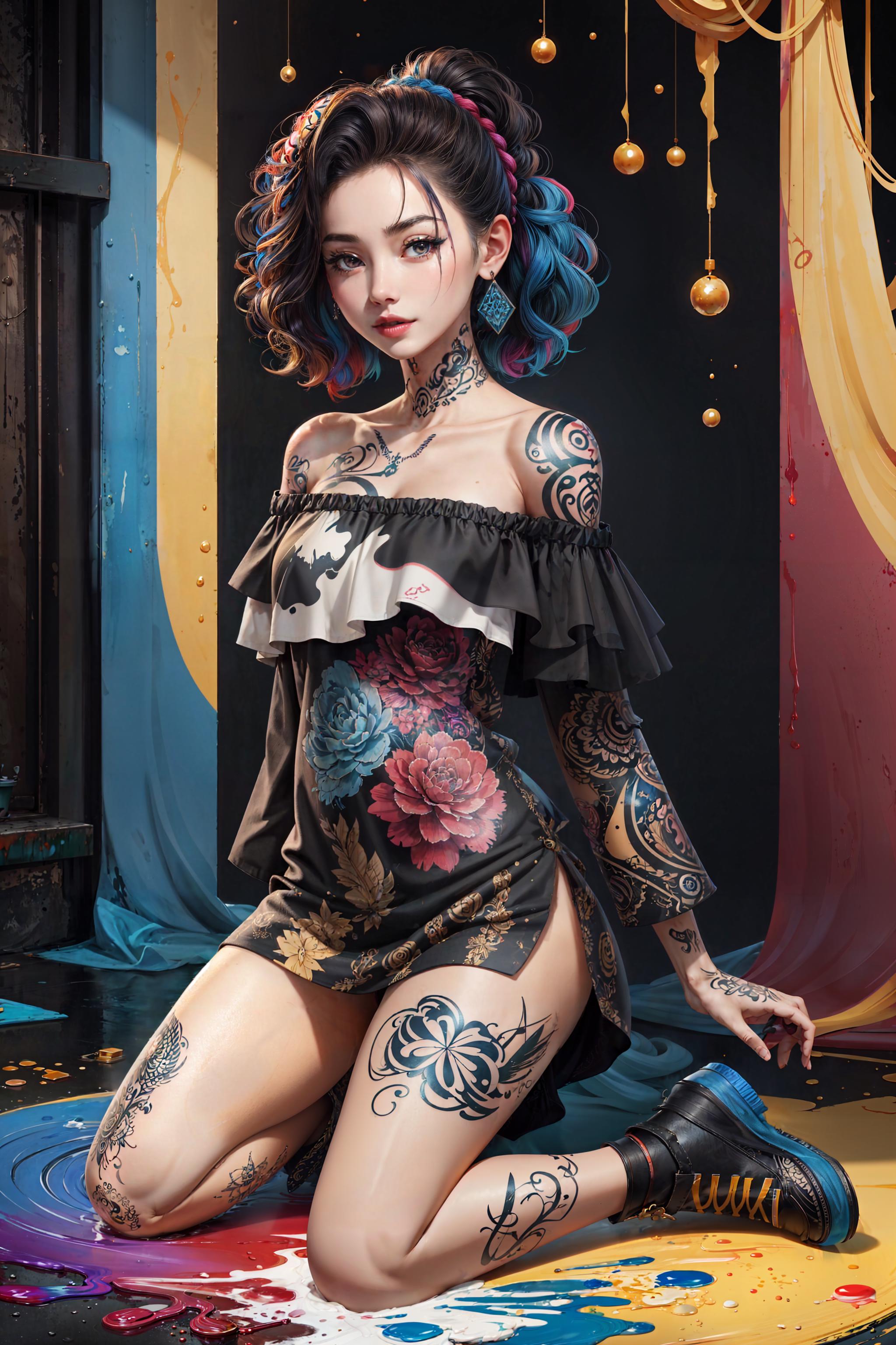 Premium Photo | Beautiful woman with butterfly tattoo wallpaper